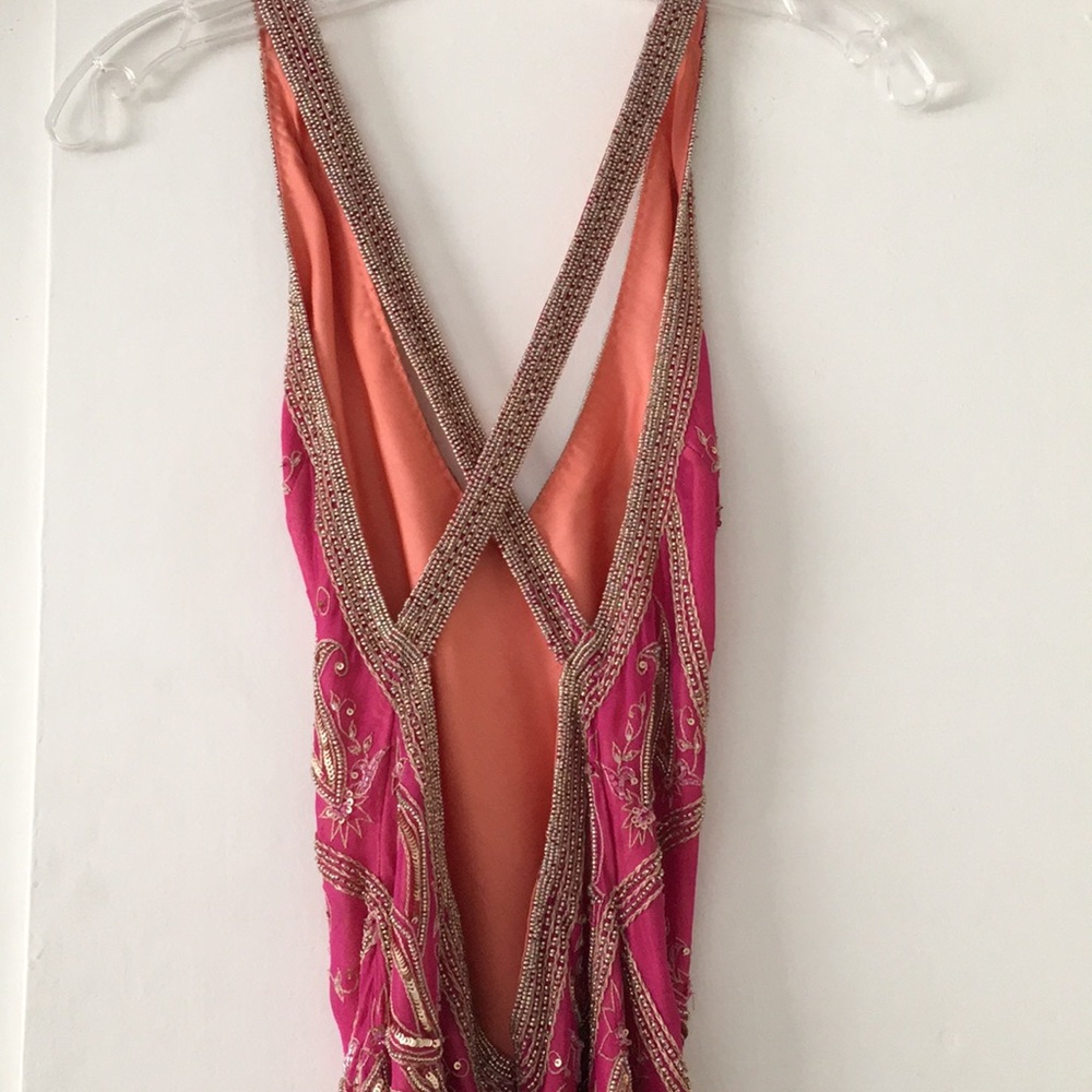 Beaded, Magenta and Gold gown
